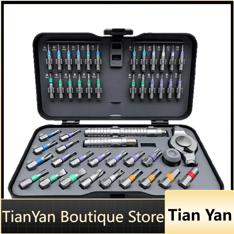 Auto Repair Tools - EE1 49 in 1 ラチェットドライバーセット。S2製のビット、金属製。自動車、家庭、商業用途の修理に最適なツールセット。
