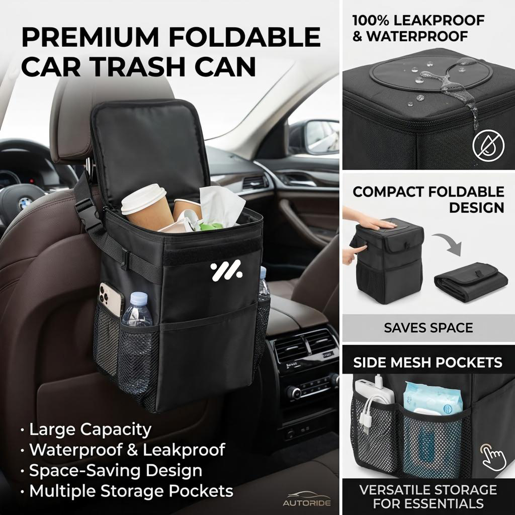 Waterproof Car Trash Can With Lid - 防水仕様の車用ゴミ箱収納バッグ。取り外し可能で持ち運び可能な車載収納バッグ。IM LS7、L7、L6、LS6、IM6、IM5、LS9、Zhijiに対応。