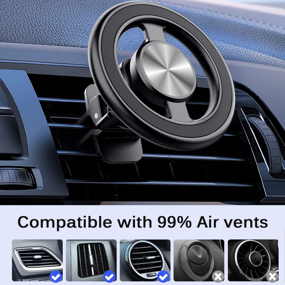 Magnetic Phone Holder For Car Vent - マグネット式車載スマホホルダー ミニユニバーサルマグネット 車載エアコン吹き出し口用携帯電話ブラケットクリップ GPSスタンド iPhone 17