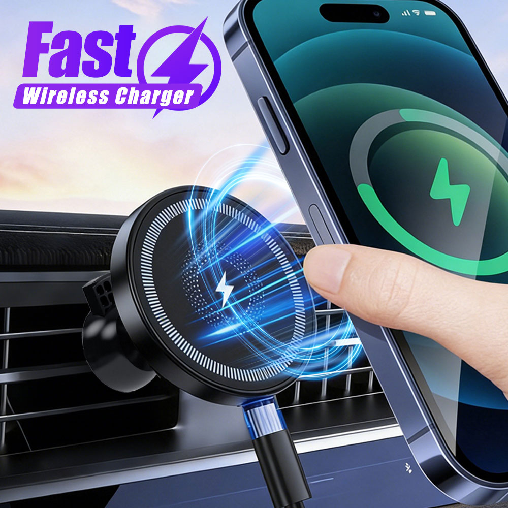 マグネット式ワイヤレス車載充電器 エアコン吹き出し口用スマホ - Wireless Car Charger Mount Fast Charging のレビューと価格