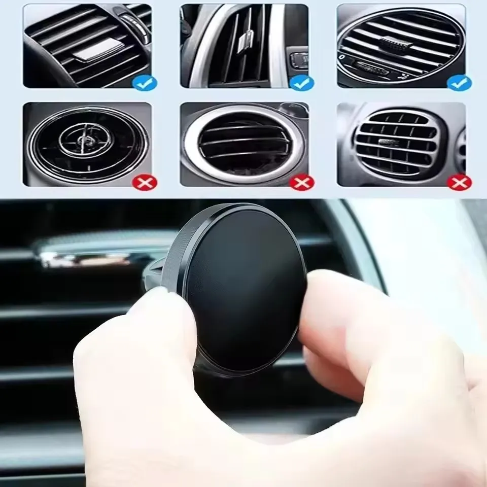 磁石式の車載用スマートフォンホルダー。エアコン吹き出し口に取 - Magnetic Phone Holder For Car Vent のレビューと価格