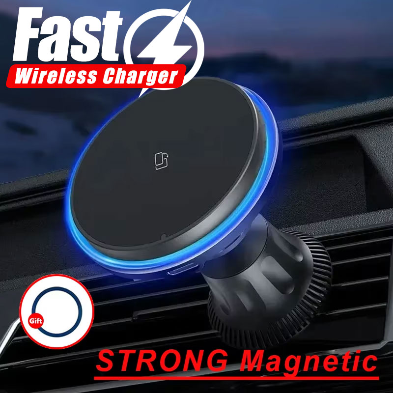 LED/RGB 磁気車ワイヤレス充電器 iPhone 12  - Wireless Car Charger Mount Fast Charging のレビューと価格