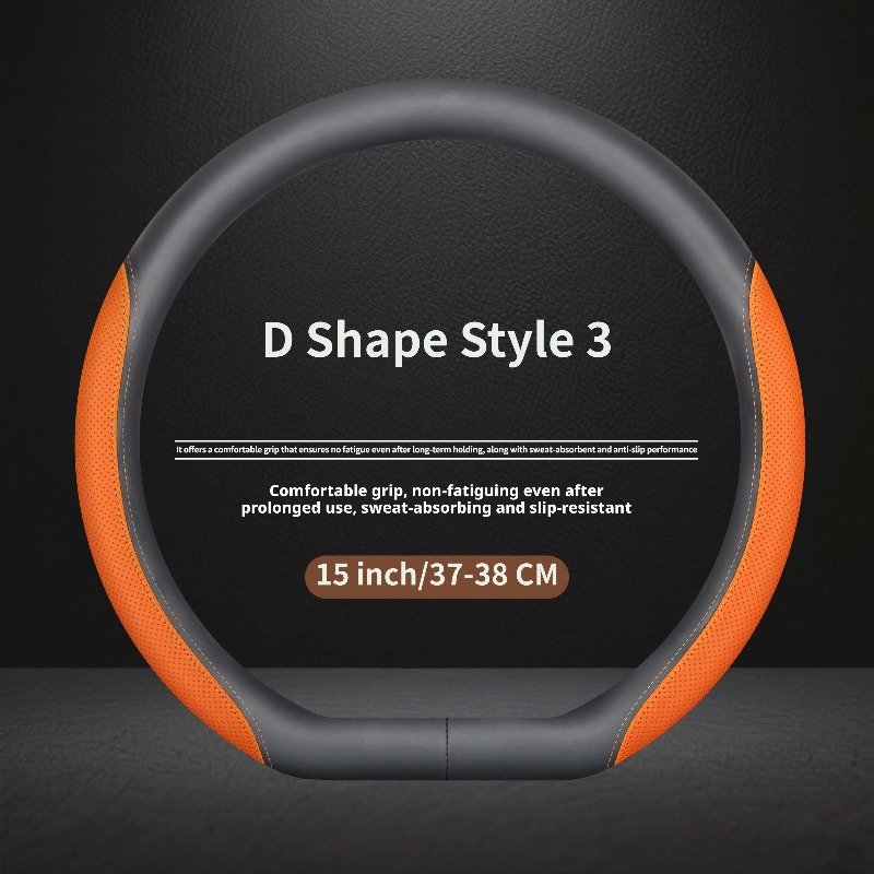 ナッパレザー製、汎用ステアリングホイールカバー。37～38c - Car Steering Wheel Cover Anti Slip Breathable のレビューと価格