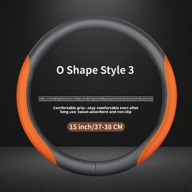 ナッパレザー製、汎用ステアリングホイールカバー。37～38c - Car Steering Wheel Cover Anti Slip Breathable のレビューと価格
