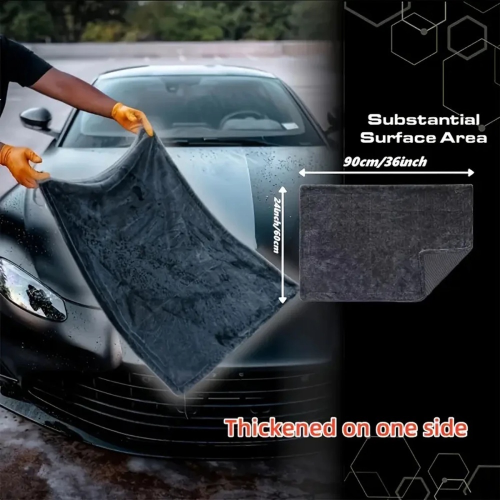 特大ダークグレー車用マイクロファイバータオル強力吸水高効率ク - Microfiber Car Drying Towel Super Absorbent のレビューと価格