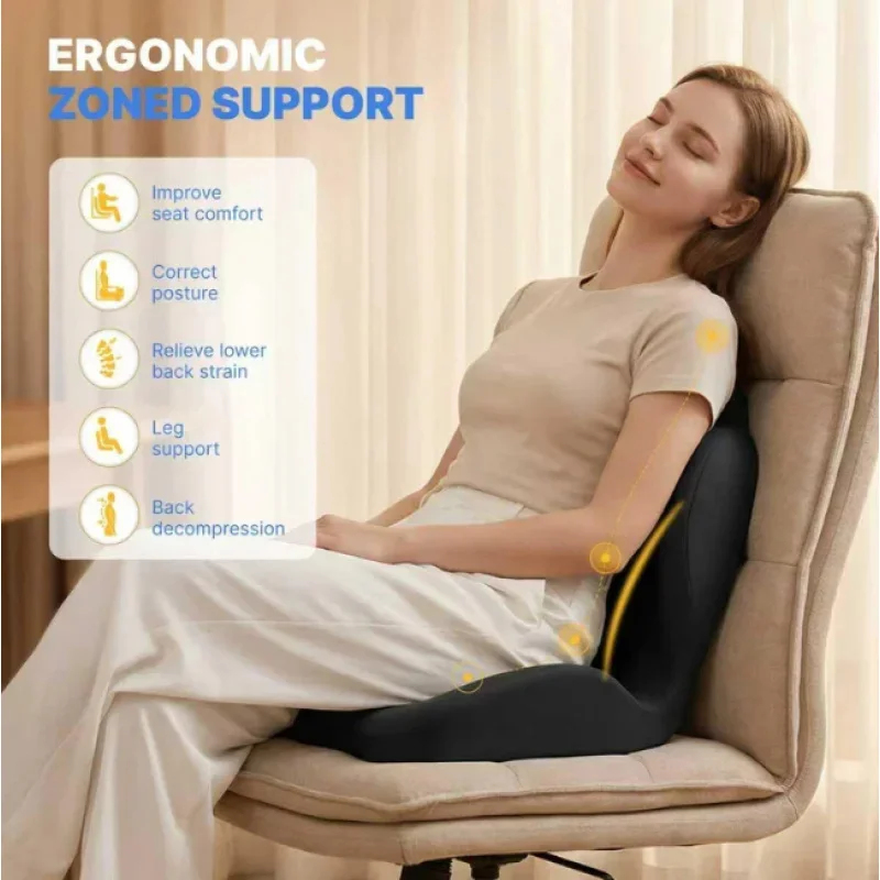 尾骨用シートクッション、メモリーフォーム、人間工学に基づいた - Memory Foam Car Neck Pillow Lumbar Support のレビューと価格